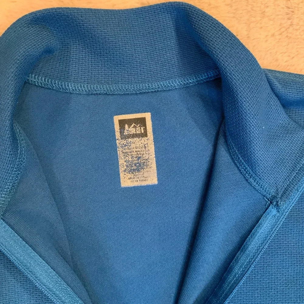 REI Blue XL Base layer 1/4 Zip Alpine Active Outdoor Cabin Winter Ski Skate Sled